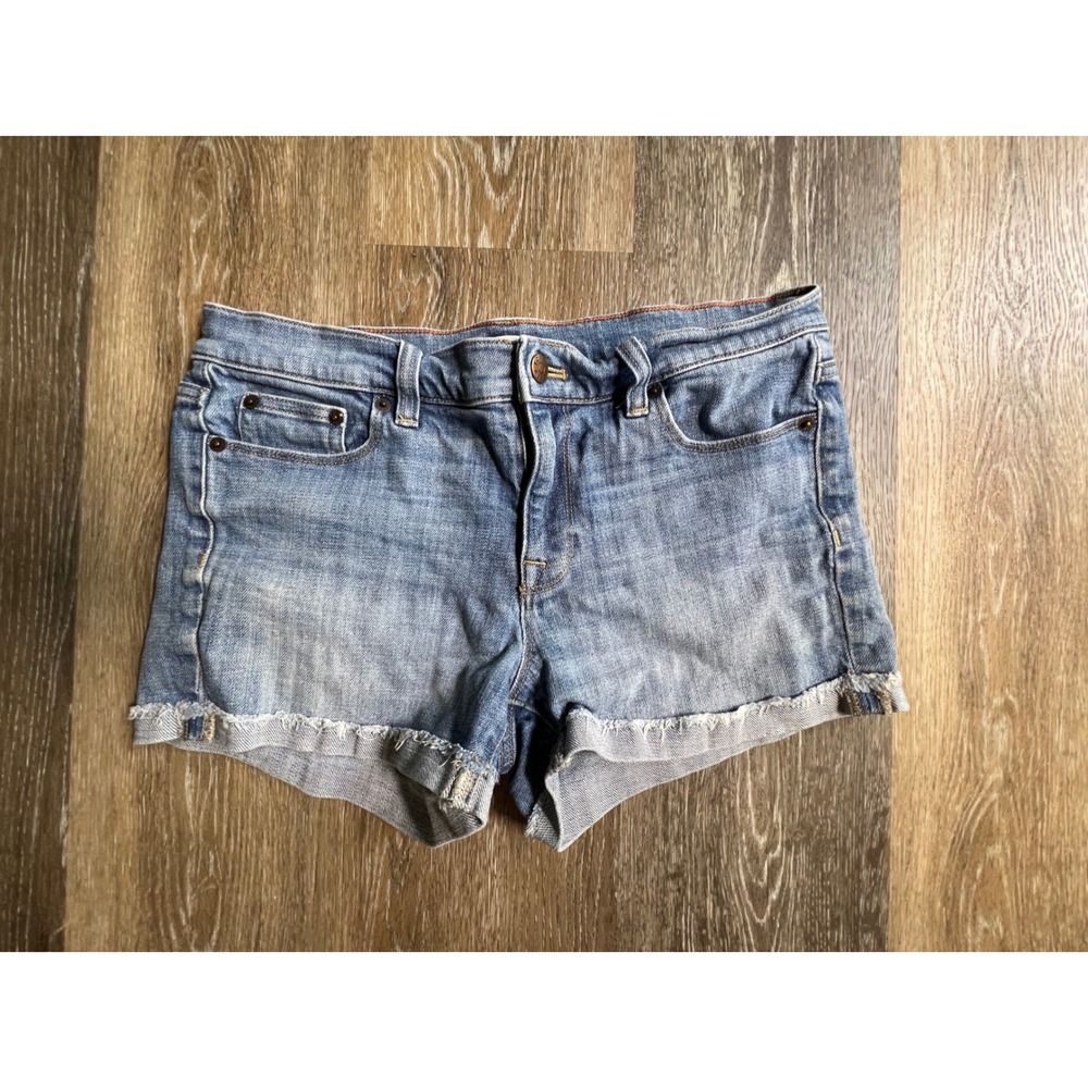 J.Crew Denim Shorts Womens 28 Blue Excellent Raw Hem Stretch Frayed Medium Wash